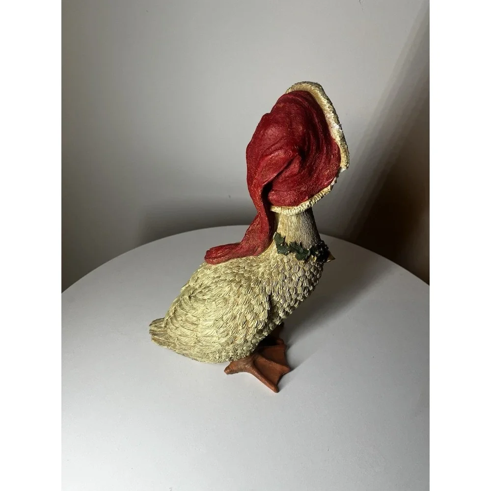 Vintage Christmas Goose  Universal Statuary‎ w/Red Santa Hat 12
